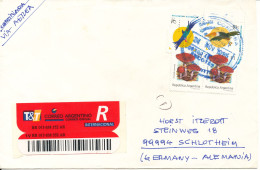 Argentina Registered Cover Sent Air Mail To Germany 24-11-1995 Topic Stamps Birds And Mushrooms - Lettres & Documents