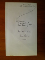 Dédicace Signature Autographe Original Jacques Santamaria Réalisateur Scénariste Auteur Créateur * - Schrijvers