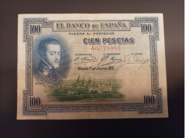 100 Pesetas 1925 Serie A, Nº Bajo - 100 Peseten