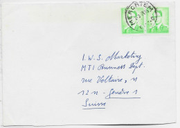 BELGIQUE  3FR50 X2 LETTRE COVER MERCHIEM 2.3.1971 TO SUISSE - 1953-1972 Anteojos