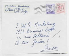 BELGIQUE  5FR+ LION 1FR LETTRE COVER MEC LIEGE 3.III.1971  TO SUISSE - 1953-1972 Brillen