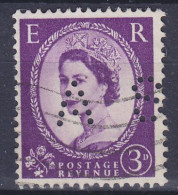 Great Britain Perfin Perforé Lochung  'A S' 1956 Mi. 287 X X, QEII. (2 Scans) - Gezähnt (perforiert)