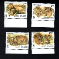 1979581147 1999  SCOTT 1765 1768 (XX) POSTFRIS MINT NEVER HINGED - W.W.F. - FAUNA - ASIATIC LION - Ongebruikt