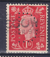 Great Britain Perfin Perforé Lochung  Big 'D' 1937 Mi. 199 X, GV. GLASGOW (Scotland) Cancel 1938 (2 Scans) - Perfin