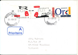 Denmark Cover Sent To Lithuania 23-1-2004 With Stamp And ATM Labels - Cartas & Documentos