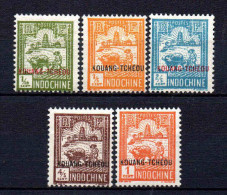 Kouang Tcheou  - 1927 - Tb Indochine Surch     -  N° 73 à 77  - Neufs * - MLH - Unused Stamps