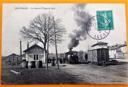 CHATONNAY  -  La Gare Et L'Usine De Grès  -  1919 - Châtonnay