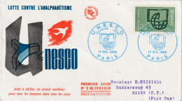 Frankrijk 1966, 2 FDC's Sent To Maarn, Netherland, UNESCO, Combating Illiteracy - Brieven & Documenten