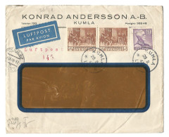 Brief Sverige 1941 Stempel Rot Luftpost 145 Andersson Kumla Nach Praha Prague Geoffnet Censure Oberkommando - Storia Postale