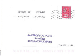 TP N° 5536 SUR LETTRE DU 17.11.21 - Briefe U. Dokumente