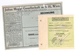 Rechnung Julius Maggi Wien 1937 Mit Empfangschein Österreich - Autriche