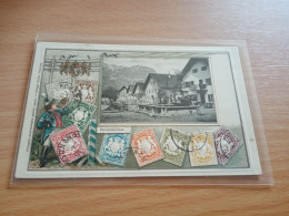 Gruß Aus Garmisch Partenkirchen Prägekarte Briefmarken (K3) - Garmisch-Partenkirchen