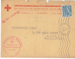 Lettre à Entête "Croix Rouge" Obl. Nancy RP Le 2 Juin 42 Sur 50c Mercure N° 538 (tarif Imprimé Du 5/1/42) - 1938-42 Mercurio