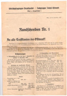 Rundschreiben 1939 An Alle Trafikanten Der Ostmark A4 Beidseitig Bedruckt - Decrees & Laws