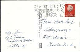 PAYS BAS Ca.1972: CP Ill. De Groningen à Aarau (Suisse) - Lettres & Documents