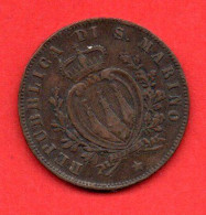 ITALIE - SAINT MARIN - SAN MARINO - 5 CENTESIMI - 1869 . - Saint-Marin