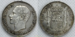 2527 ESPAÑA 1882 2 PESETAS ALFONSO XII 1882 - Sammlungen