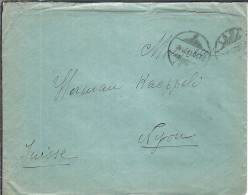 ROUMANIE Ca.1909: LSC Pour Nyon (Suisse) Avec CAD De Nyon Au Dos - Covers & Documents