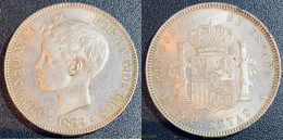 792 ESPAÑA 1899 ALFONSO XIII 5 PESETAS 1899 18-99 MADRID SG V - Sammlungen