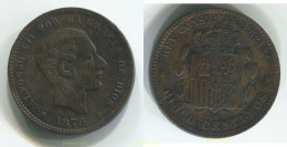 810 ESPAÑA 1879 5 Centimos Alfonso XII 1879 Barcelona OM - Colecciones