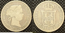2150 ESPAÑA 1867 ISABEL II 1867 - 40 CENTIMOS DE ESCUDO MADRID - Colecciones