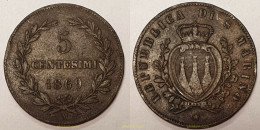 948 SAN MARINO 1869 SAN MARINO 1869 COPPER 5 CENTESIMI - Saint-Marin