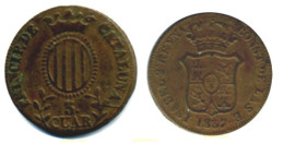 976 ESPAÑA 1837 ISABEL II. CATALUÑA 1837 - 3 CUARTOS - Colecciones