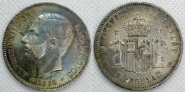2528 ESPAÑA 1885 ALFONSO XII 5 PESETAS 1885 18-87 MADRID MS M - Collezioni