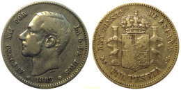 1330 ESPAÑA 1882 ALFONSO XII -1 PESETA 1882 - *18-*82 MS M - Sammlungen