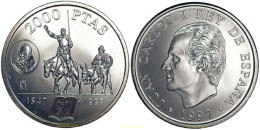 1496 ESPAÑA 1997 450 ANIVERSARIO DEL NACINIENTO DE MIGUEL DE CERVANTES 2000 PTS PLATA - 10 Céntimos