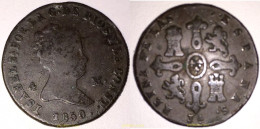 1696 ESPAÑA 1850 ISABEL II 4 MARAVEDIS DE 1850 CECA JUBIA - Collezioni
