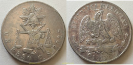 1685 MEXICO 1873 MEXICO GUANAJUATO MINT 1873-GO S 1 PESO SILVER PLATA PHILDOM - Mexique