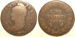 1761 FRANCIA 1799 CINQ CENTIMES DUPRE L AN 8. AA - Andere & Zonder Classificatie