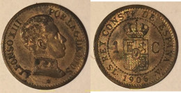 1731 ESPAÑA 1906 ALFONSO XIII 1 CENTIMO 1906 *6 - Verzamelingen