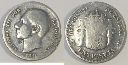 1969 ESPAÑA 1881 ALFONSO XII - 1881 - 1 PESETA PLATA - Collezioni