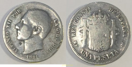 1969 ESPAÑA 1881 ALFONSO XII - 1881 - 1 PESETA PLATA - Collections