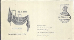 TCHECOSLOVAQUIE Ca.1948: LSC Ill. Pour La Chaux De Fonds (SUISSE) - Lettres & Documents