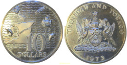 2110 TRINIDAD Y TOBAGO 1973 10 DOLLAR 1973 SILVER PLATA - Trinidad En Tobago