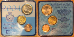 2134 SAN MARINO 2004 MINI SET OFICIAL MONEDAS EURO DE SAN MARINO 2004 - San Marino