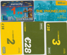 TC39 - 5 PREPAYEES BELGE, Pour 1 Euro - Cartes GSM, Recharges & Prépayées