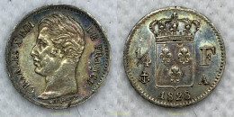 2430 FRANCIA 1828 FRANCE CHARLES X 1/4 FRANC 1828 - Autres & Non Classés