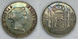 2452 ESPAÑA 1863 ISABEL II 1863 MADRID 10 REALES - Collezioni