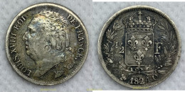 2447 FRANCIA 1824 LOUIS XVIII 1824 1/2 FRANC Q PERPIGNAN - Sonstige & Ohne Zuordnung