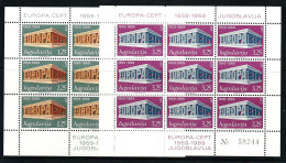 SALE! RARE! YUGOSLAVIA YUGOSLAVIE JUGOSLAWIEN 1969 EUROPA CEPT 2 Sheetlets Of 9 Stamps (II Printing) ** - 1969