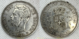 2836 ESPAÑA 1871 5 PESETAS AMADEO I - 1871 18-71 MADRID SD M - Collezioni