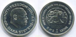 3064 SIERRA LEONA 1967 SIERRA LEONE 1 LEONE 1964 BANK OF SIERRA LEONE 10TH ANNIVERSARY - Sierra Leona