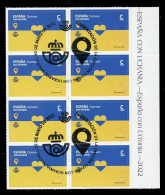 ESPAÑA (2022) ESPAÑA CON UCRANIA, Spain With Ukraine, Correos & Ukrposhta, Heart - Block Eight, First Day Postmark TITLE - Used Stamps