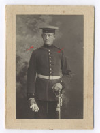 Foto Soldat Preußen Uniform Tellermütze Degen 1906 - Uniform