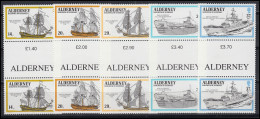 43-47 Guernsey-Alderney Jahrgang 1990 - Zwischenstegpaare, Postfrisch ** / MNH - Alderney