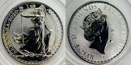 3331 GRAN BRETAÑA 2020 1 OZ 2020 ROYAL MINT BRITANNIA £2 TWO POUND SILVER COIN BULLION BU " .999 SILVER - 1/2 Penny & 1/2 New Penny